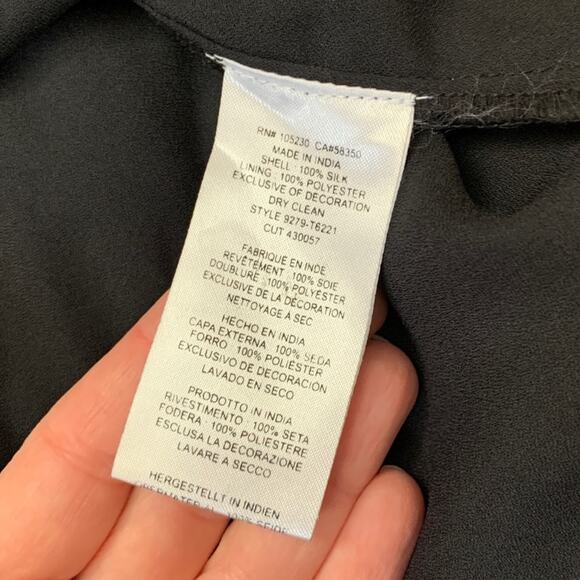 Joie off the Shoulder 100% Silk Celestial Black Ruched Blouse Top sz XS - Picture 7 of 8